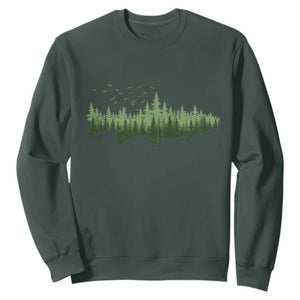 Trout Fly Fishing Outdoor Forest Nature Wildlife Fisherman Sweatshirt TS11 Dark Forest Green Print Your Wear
