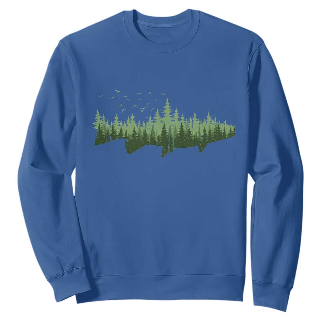 Trout Fly Fishing Outdoor Forest Nature Wildlife Fisherman Sweatshirt TS11 Royal Blue Print Your Wear