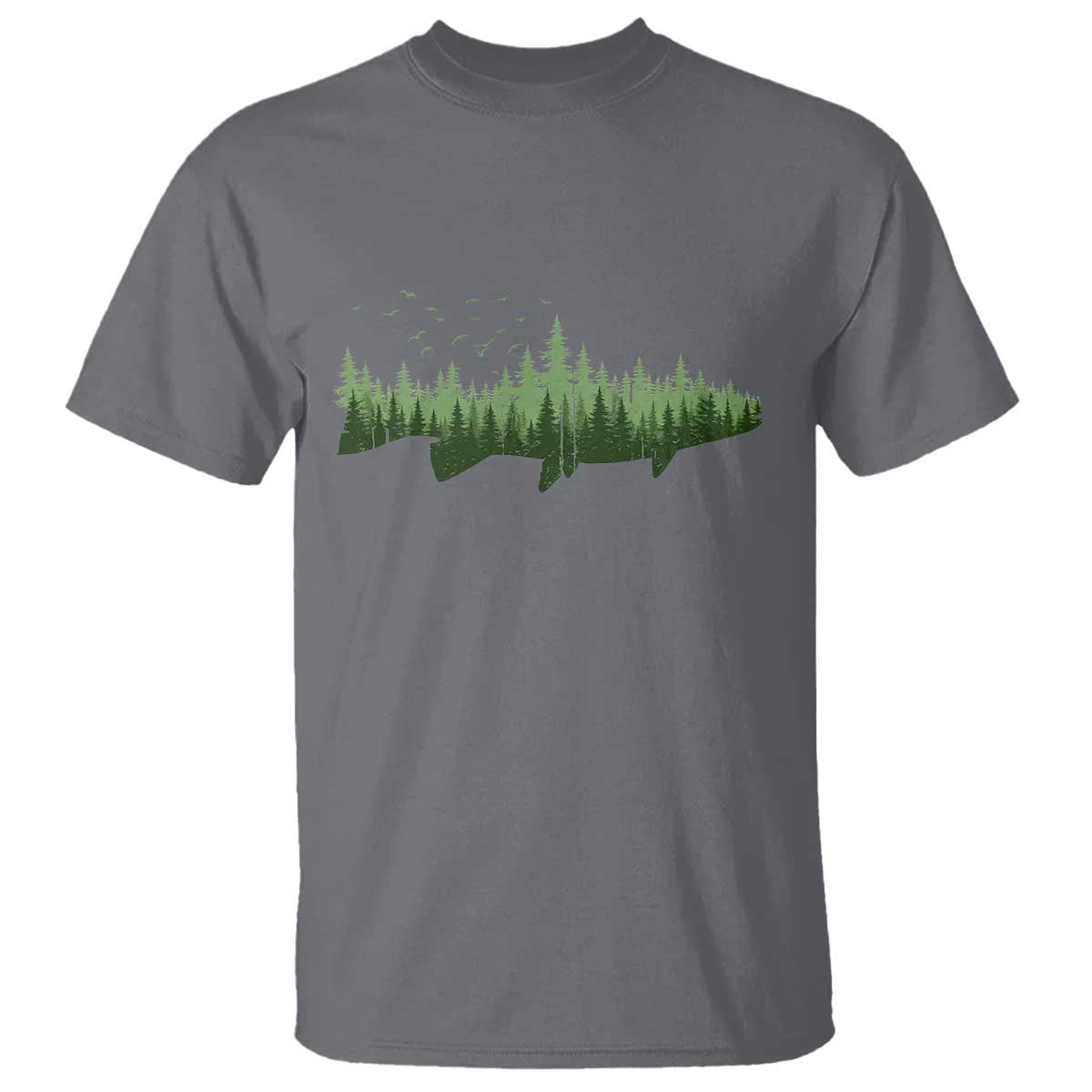 Trout Fly Fishing Outdoor Forest Nature Wildlife Fisherman T Shirt TS11 Charcoal Print Your Wear