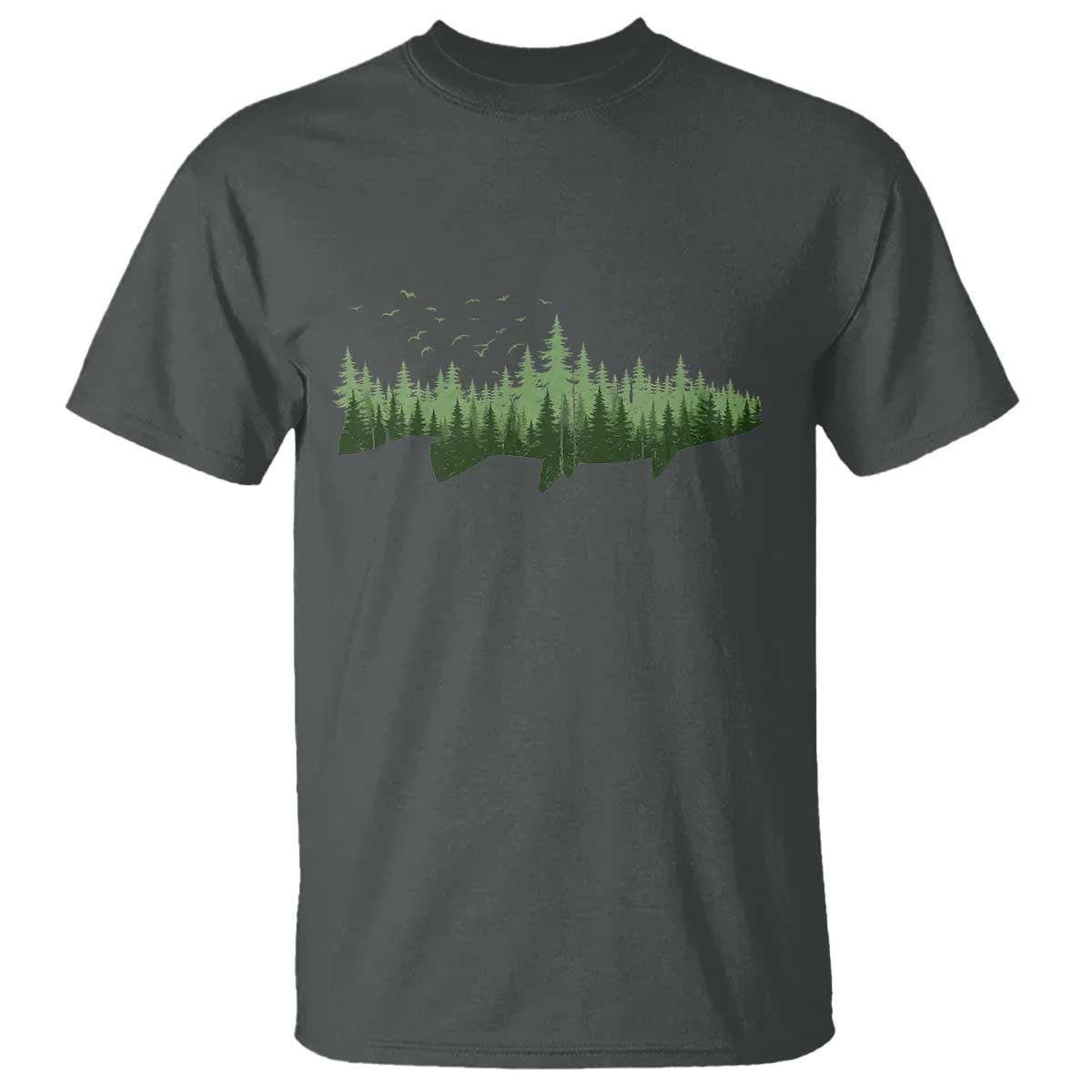 Trout Fly Fishing Outdoor Forest Nature Wildlife Fisherman T Shirt TS11 Dark Heather Print Your Wear