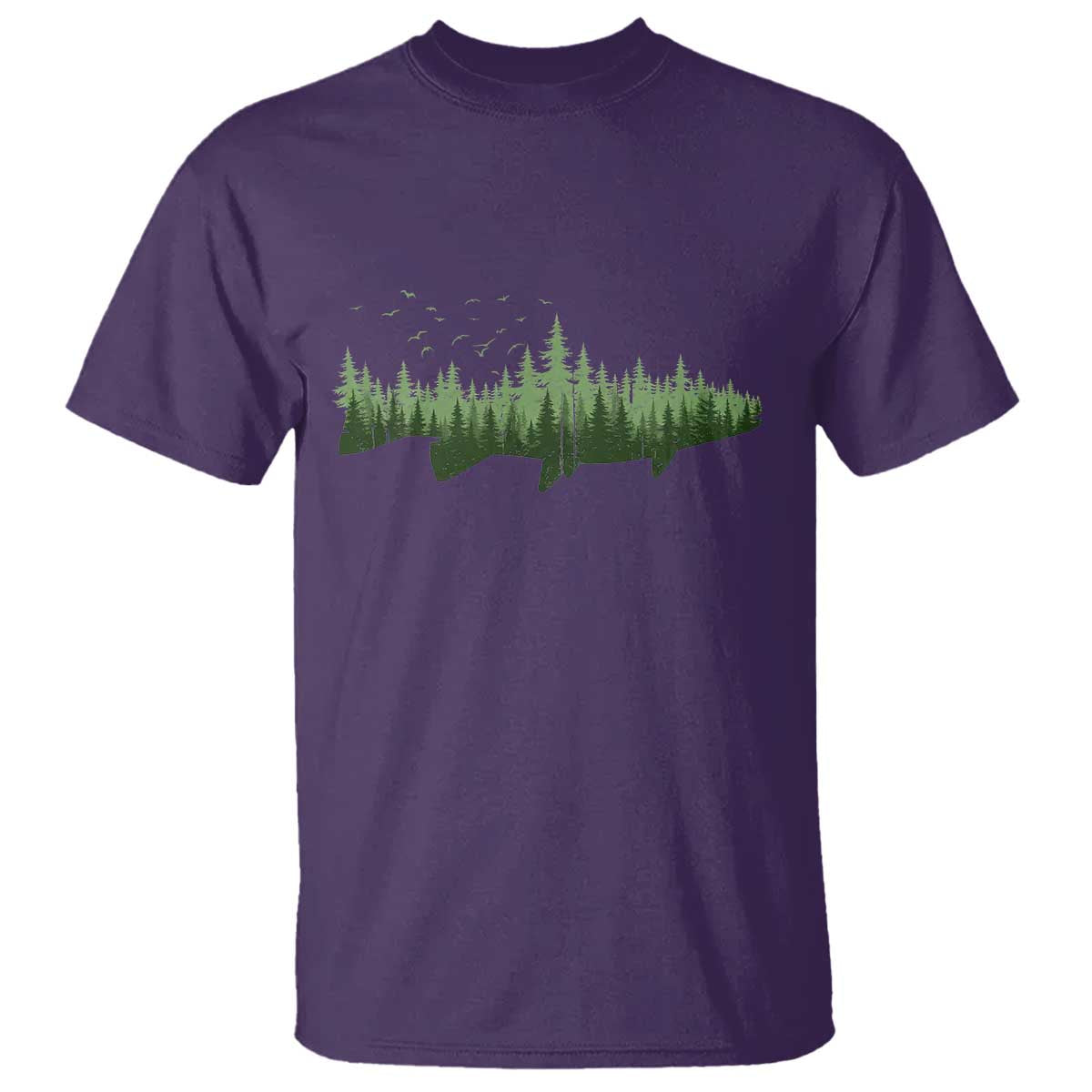 Trout Fly Fishing Outdoor Forest Nature Wildlife Fisherman T Shirt TS11 Purple Print Your Wear