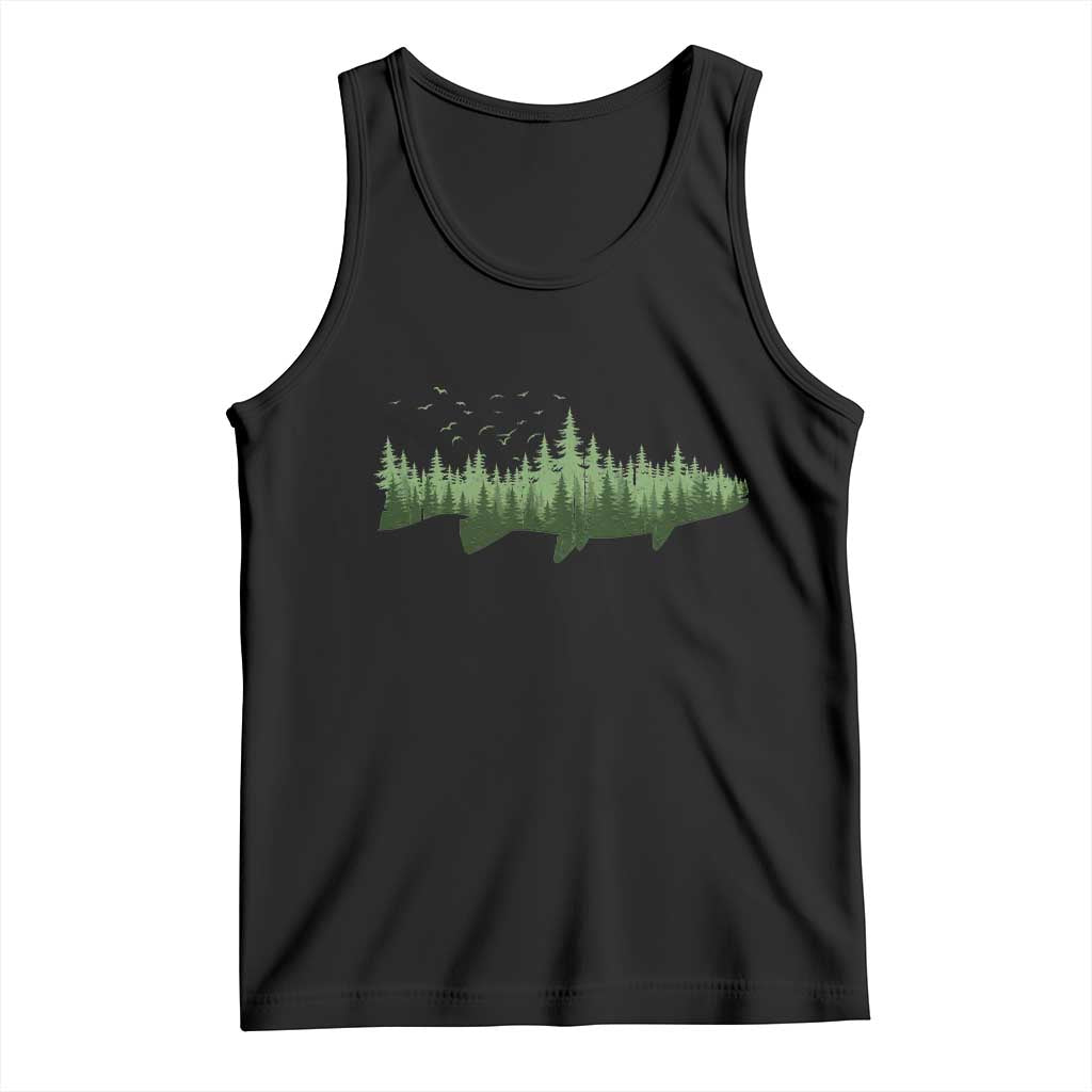 Trout Fly Fishing Outdoor Forest Nature Wildlife Fisherman Tank Top TS11 Black Print Your Wear