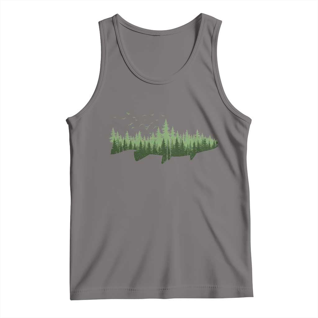 Trout Fly Fishing Outdoor Forest Nature Wildlife Fisherman Tank Top TS11 Deep Heather Print Your Wear