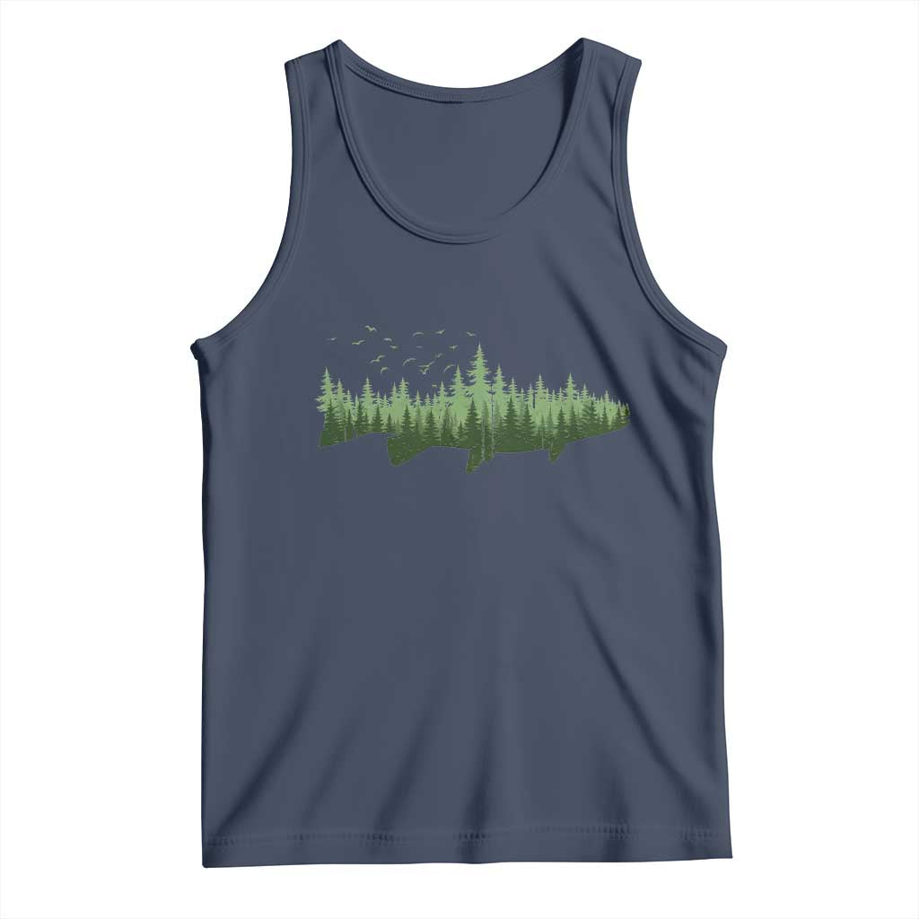 Trout Fly Fishing Outdoor Forest Nature Wildlife Fisherman Tank Top TS11 Navy Print Your Wear
