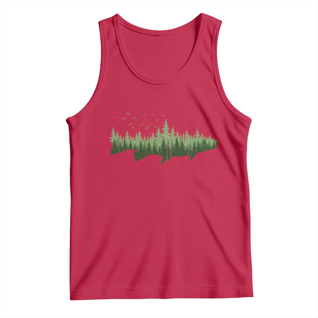 Trout Fly Fishing Outdoor Forest Nature Wildlife Fisherman Tank Top TS11 Red Print Your Wear