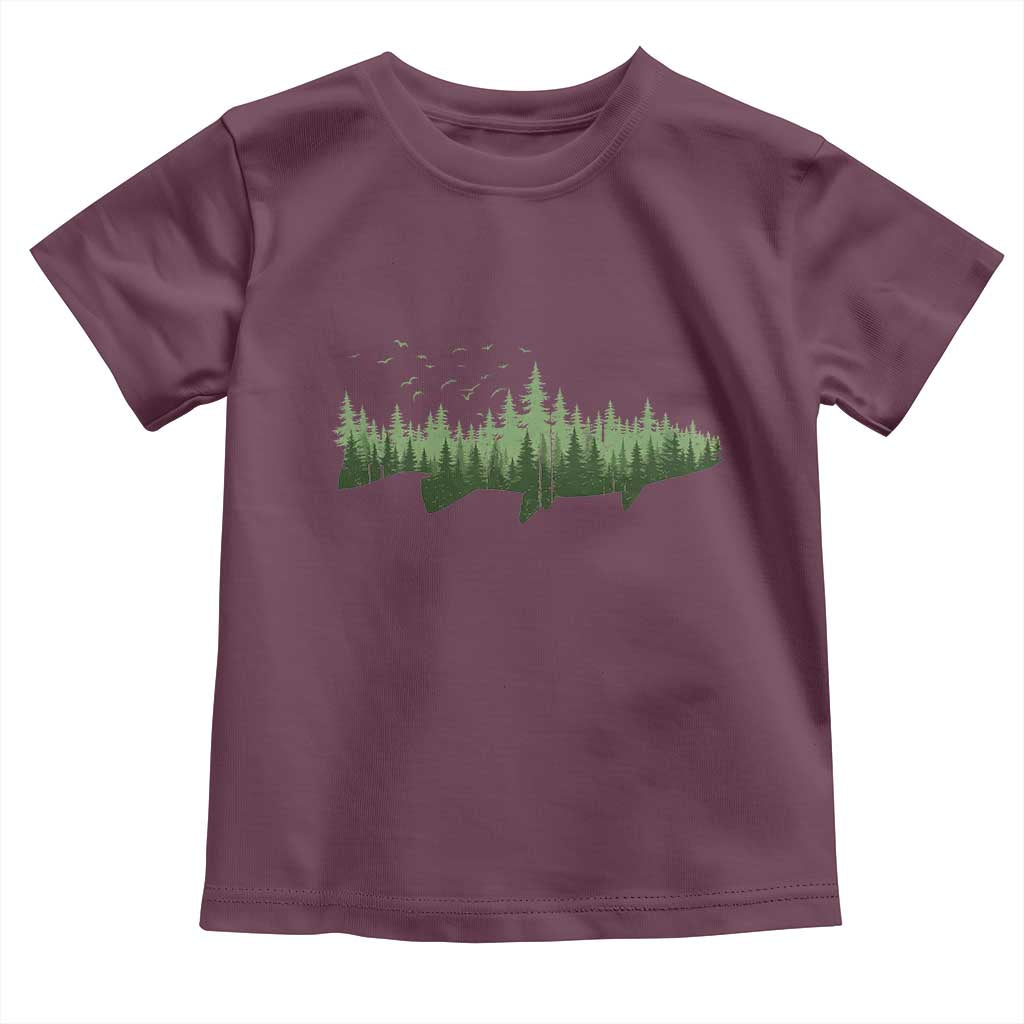 Trout Fly Fishing Outdoor Forest Nature Wildlife Fisherman Toddler T Shirt TS11 Maroon Print Your Wear