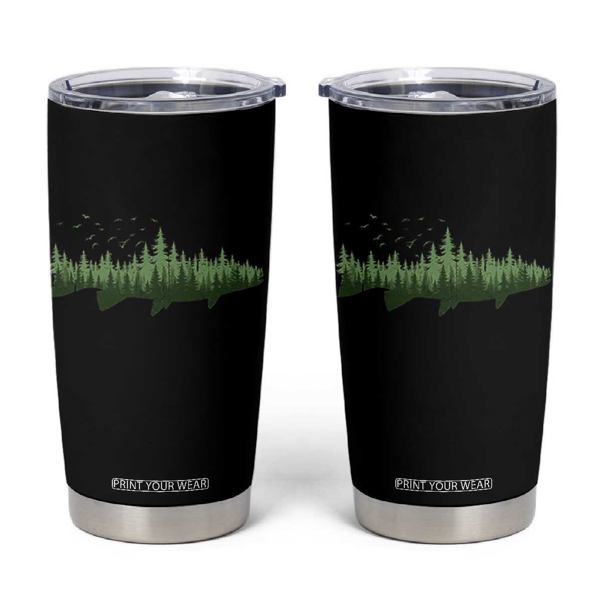 Trout Fly Fishing Outdoor Forest Nature Wildlife Fisherman Tumbler Cup TS11 Black Print Your Wear