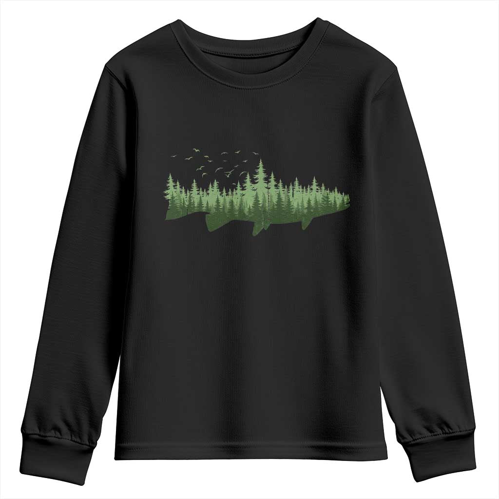 Trout Fly Fishing Outdoor Forest Nature Wildlife Fisherman Youth Sweatshirt TS11 Black Print Your Wear