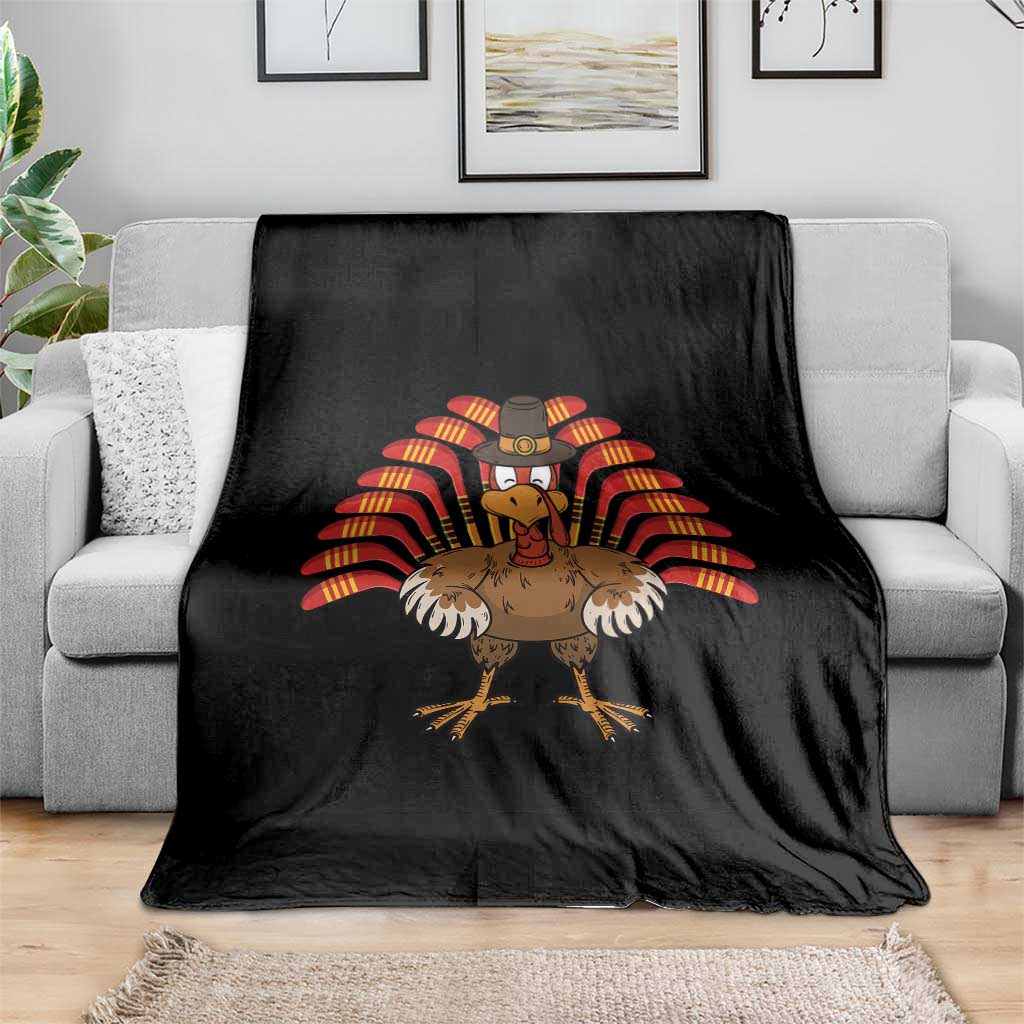 Thanksgiving Ice Hockey Throw Blanket Turkey Pilgrim Hat Fall Season TS11 Print Your Wear
