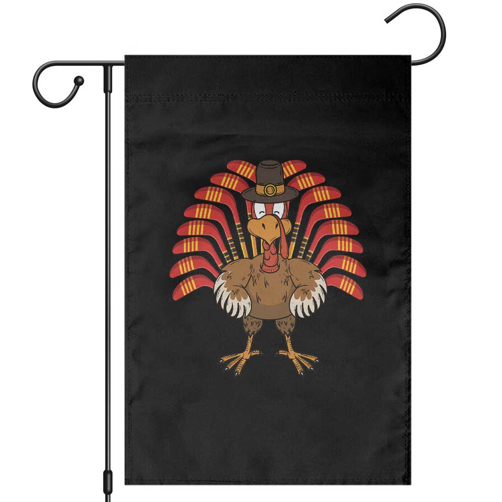 Thanksgiving Ice Hockey Garden Flag Turkey Pilgrim Hat Fall Season TS11 Black Print Your Wear
