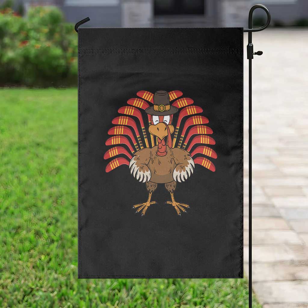 Thanksgiving Ice Hockey Garden Flag Turkey Pilgrim Hat Fall Season TS11 Print Your Wear