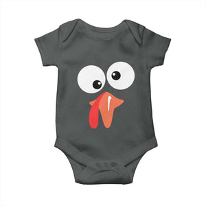 Funny Thanksgiving Baby Onesie Silly Turkey Autumn Season TS11 Dark Heather Print Your Wear