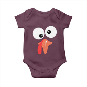 Funny Thanksgiving Baby Onesie Silly Turkey Autumn Season TS11 Maroon Print Your Wear