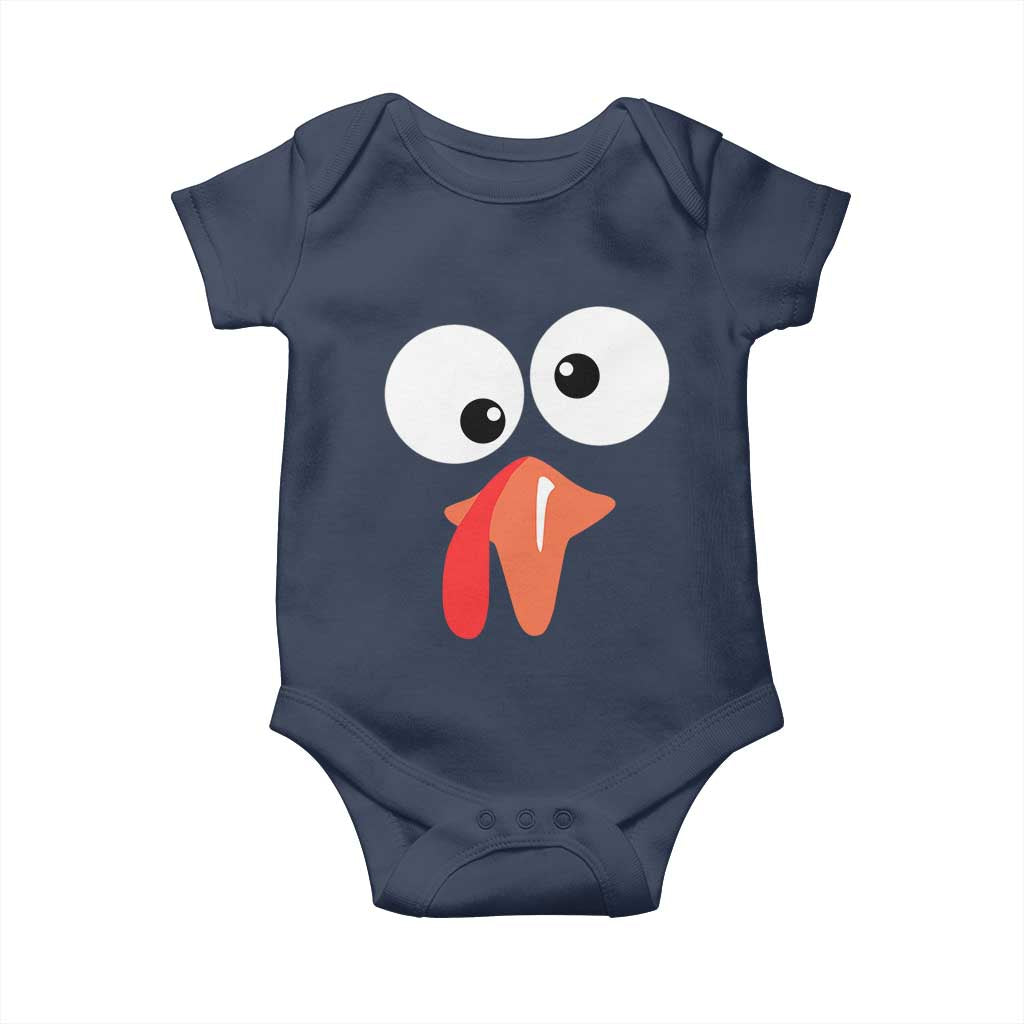Funny Thanksgiving Baby Onesie Silly Turkey Autumn Season TS11 Navy Print Your Wear