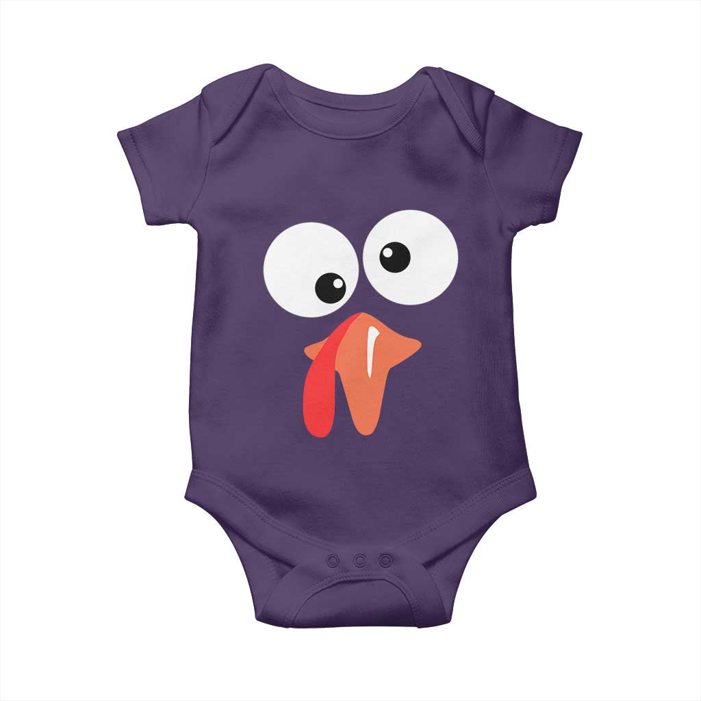 Funny Thanksgiving Baby Onesie Silly Turkey Autumn Season TS11 Purple Print Your Wear
