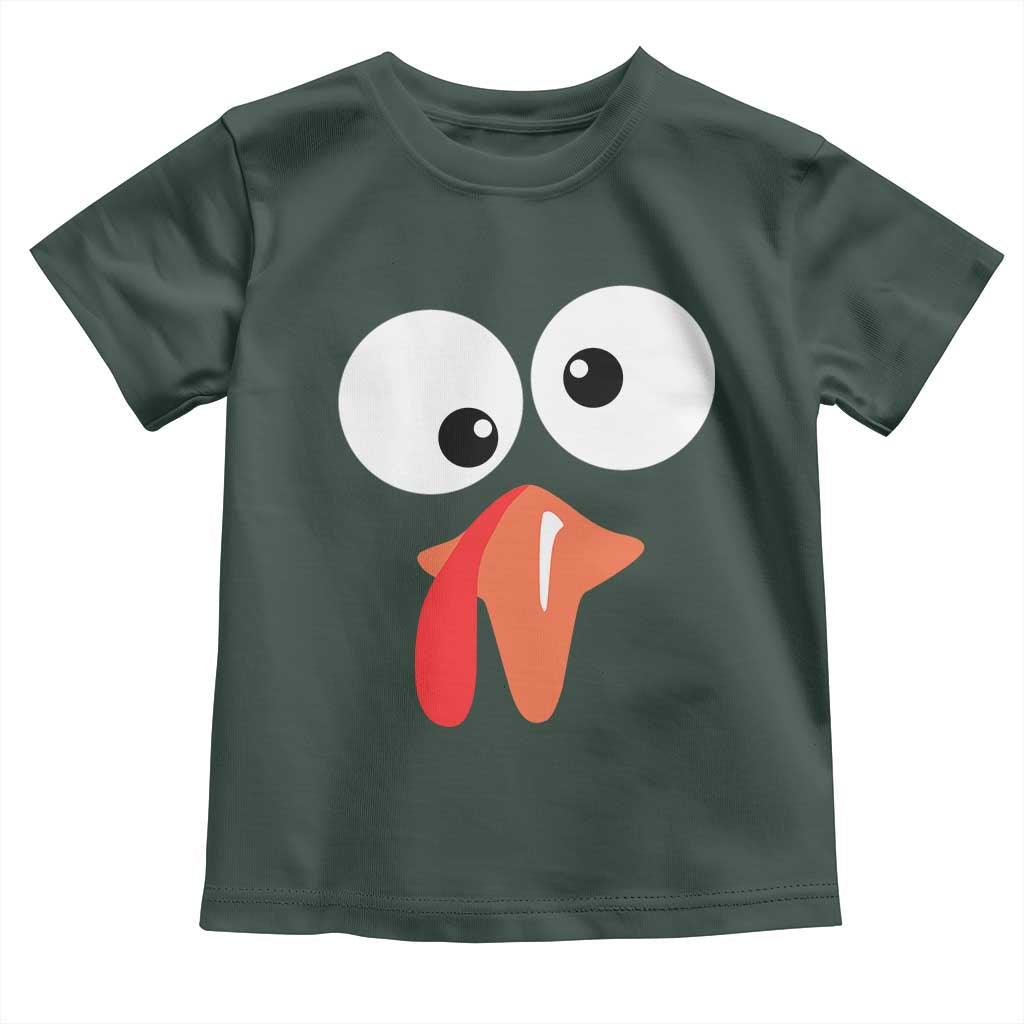 Funny Thanksgiving Baby Shirt Silly Turkey Autumn Season TS11 Dark Forest Green Print Your Wear