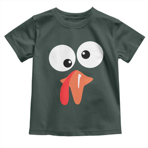 Funny Thanksgiving Baby Shirt Silly Turkey Autumn Season TS11 Dark Forest Green Print Your Wear