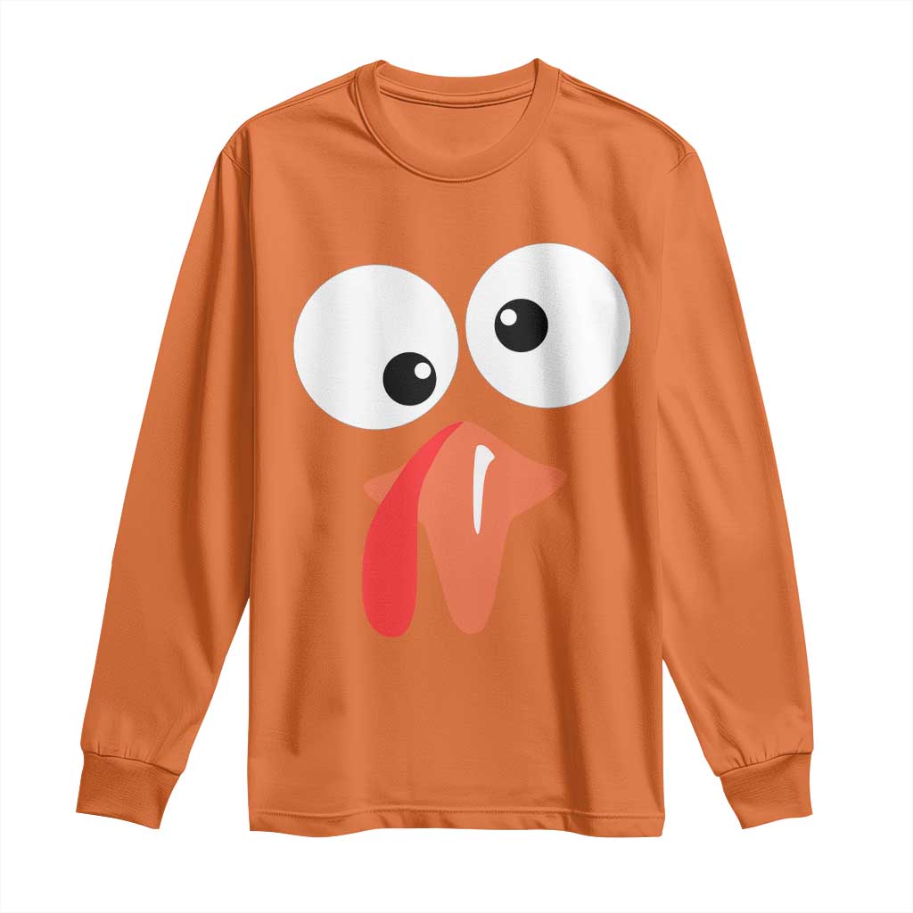 Funny Thanksgiving Long Sleeve Shirt Silly Turkey Autumn Season TS11 Orange Print Your Wear