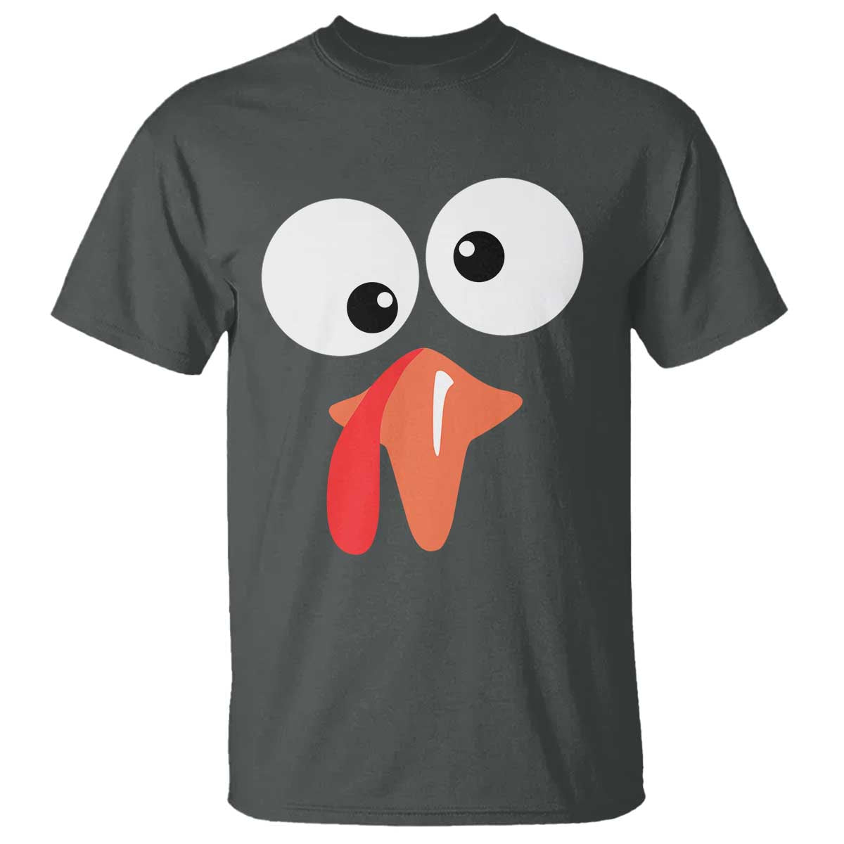 Funny Thanksgiving T Shirt Silly Turkey Autumn Season TS11 Dark Heather Print Your Wear