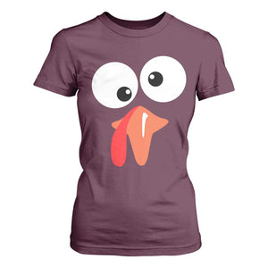 Funny Thanksgiving T Shirt For Women Silly Turkey Autumn Season TS11 Maroon Print Your Wear