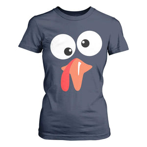 Funny Thanksgiving T Shirt For Women Silly Turkey Autumn Season TS11 Navy Print Your Wear