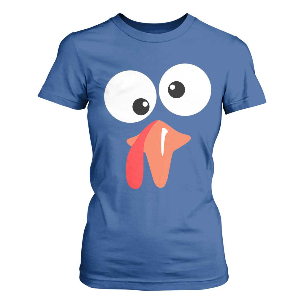 Funny Thanksgiving T Shirt For Women Silly Turkey Autumn Season TS11 Royal Blue Print Your Wear