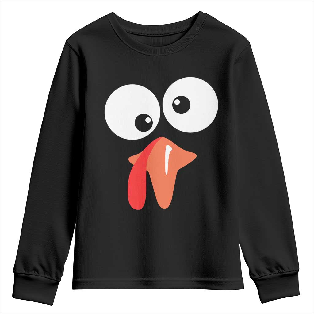 Funny Thanksgiving Youth Sweatshirt Silly Turkey Autumn Season TS11 Black Print Your Wear