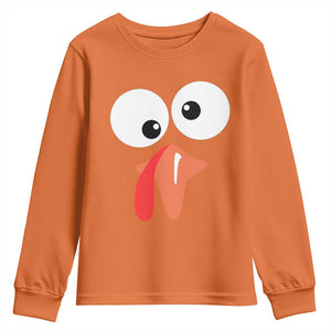 Funny Thanksgiving Youth Sweatshirt Silly Turkey Autumn Season TS11 Orange Print Your Wear