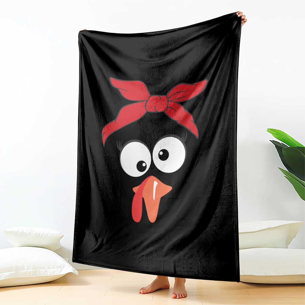 Funny Thanksgiving Throw Blanket Silly Turkey Autumn Season Hens Ribbon TS11 Print Your Wear
