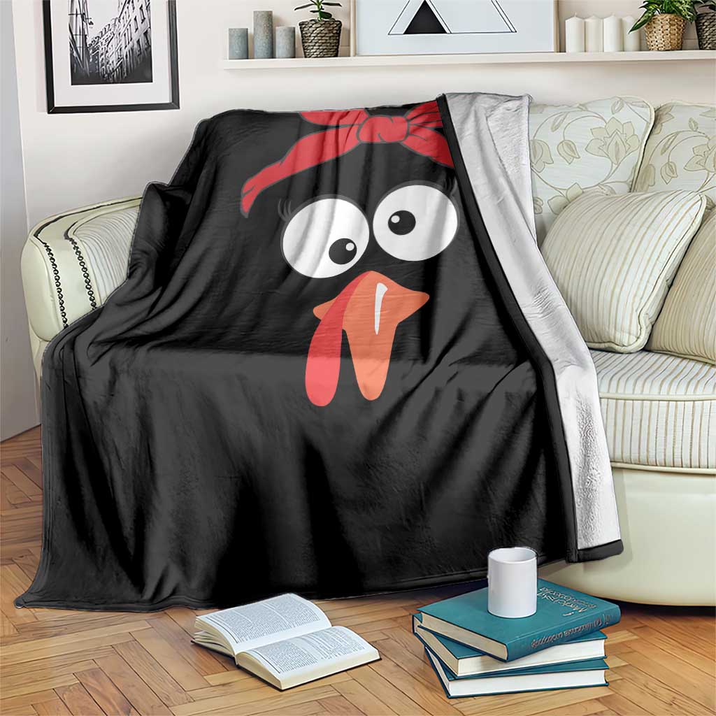 Funny Thanksgiving Throw Blanket Silly Turkey Autumn Season Hens Ribbon TS11 Print Your Wear