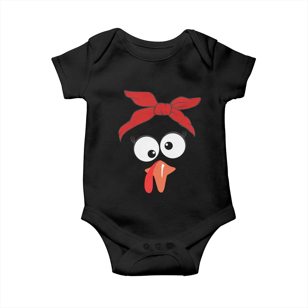 Funny Thanksgiving Baby Onesie Silly Turkey Autumn Season Hens Ribbon TS11 Black Print Your Wear