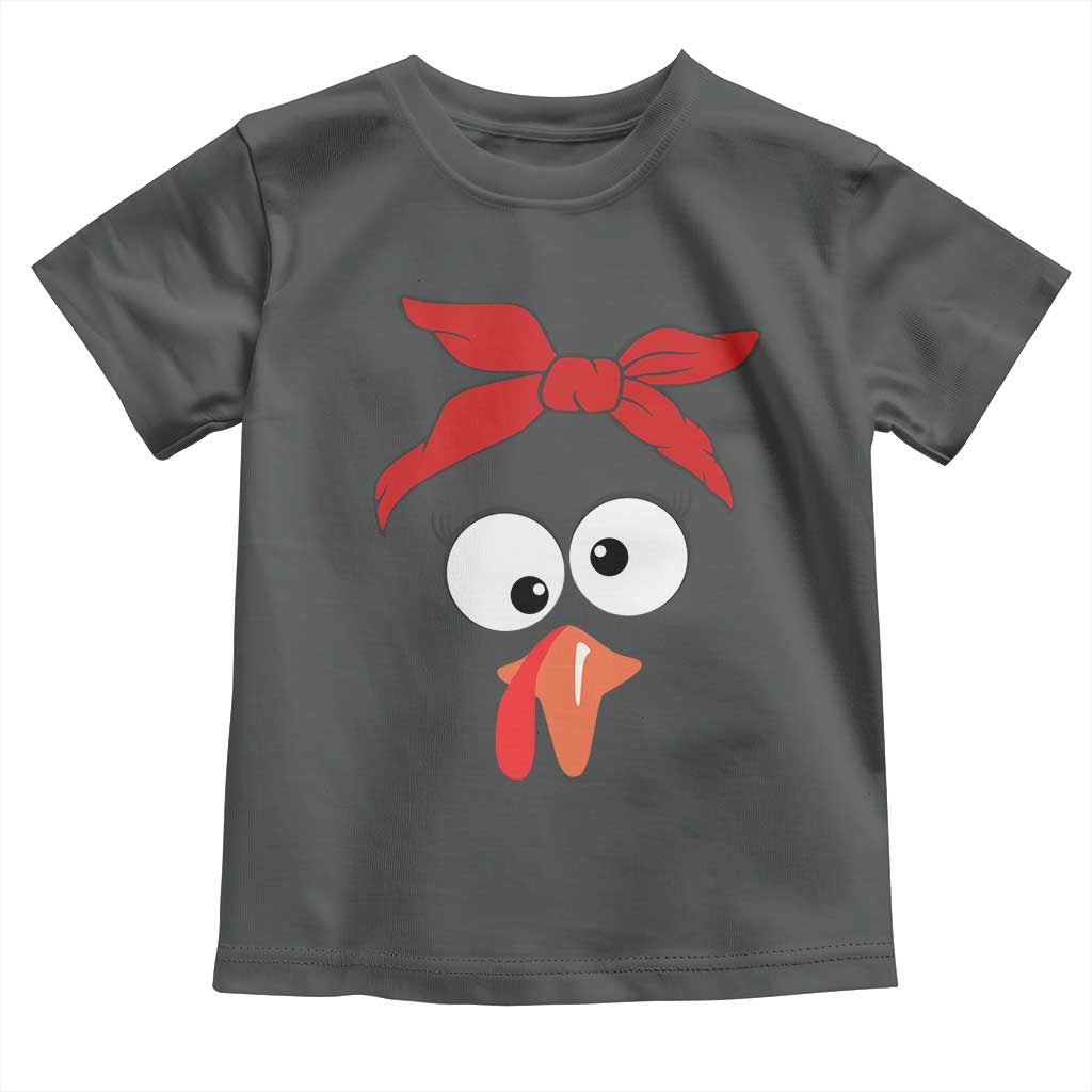 Funny Thanksgiving Baby Shirt Silly Turkey Autumn Season Hens Ribbon TS11 Dark Heather Print Your Wear