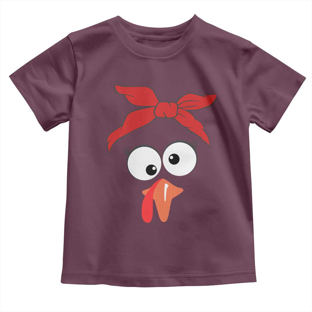 Funny Thanksgiving Baby Shirt Silly Turkey Autumn Season Hens Ribbon TS11 Maroon Print Your Wear