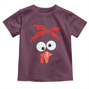 Funny Thanksgiving Baby Shirt Silly Turkey Autumn Season Hens Ribbon TS11 Maroon Print Your Wear