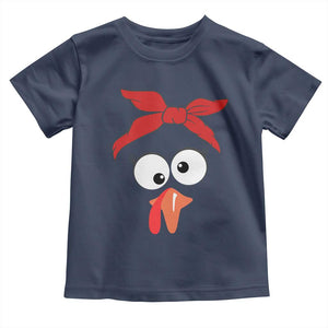 Funny Thanksgiving Baby Shirt Silly Turkey Autumn Season Hens Ribbon TS11 Navy Print Your Wear