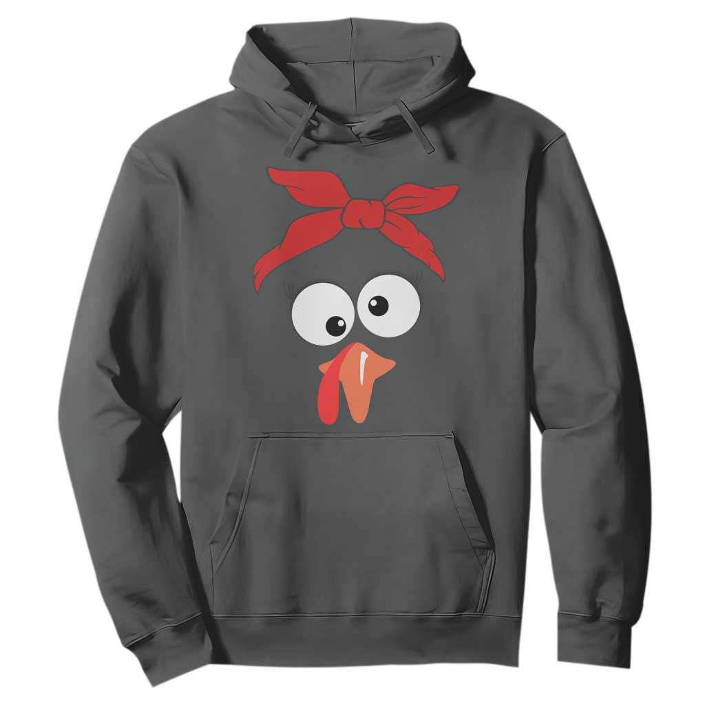 Funny Thanksgiving Hoodie Silly Turkey Autumn Season Hens Ribbon TS11 Dark Heather Print Your Wear