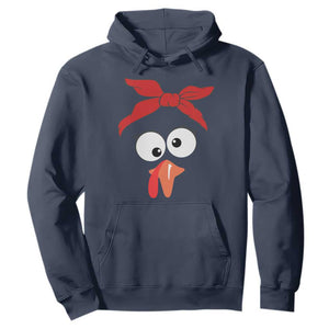 Funny Thanksgiving Hoodie Silly Turkey Autumn Season Hens Ribbon TS11 Navy Print Your Wear