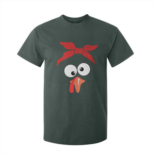 Funny Thanksgiving T Shirt For Kid Silly Turkey Autumn Season Hens Ribbon TS11 Dark Forest Green Print Your Wear
