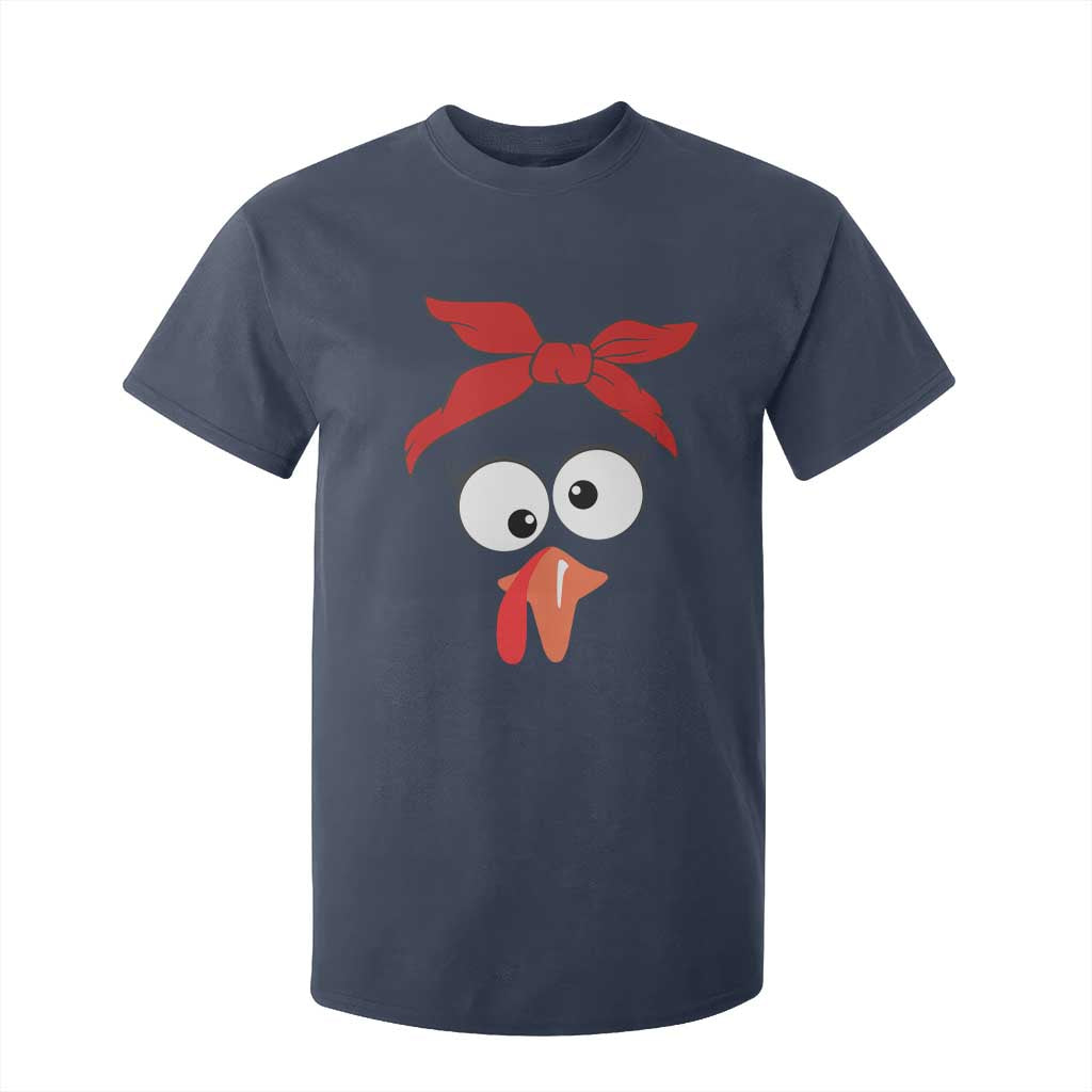 Funny Thanksgiving T Shirt For Kid Silly Turkey Autumn Season Hens Ribbon TS11 Navy Print Your Wear