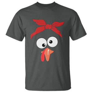 Funny Thanksgiving T Shirt Silly Turkey Autumn Season Hens Ribbon TS11 Dark Heather Print Your Wear