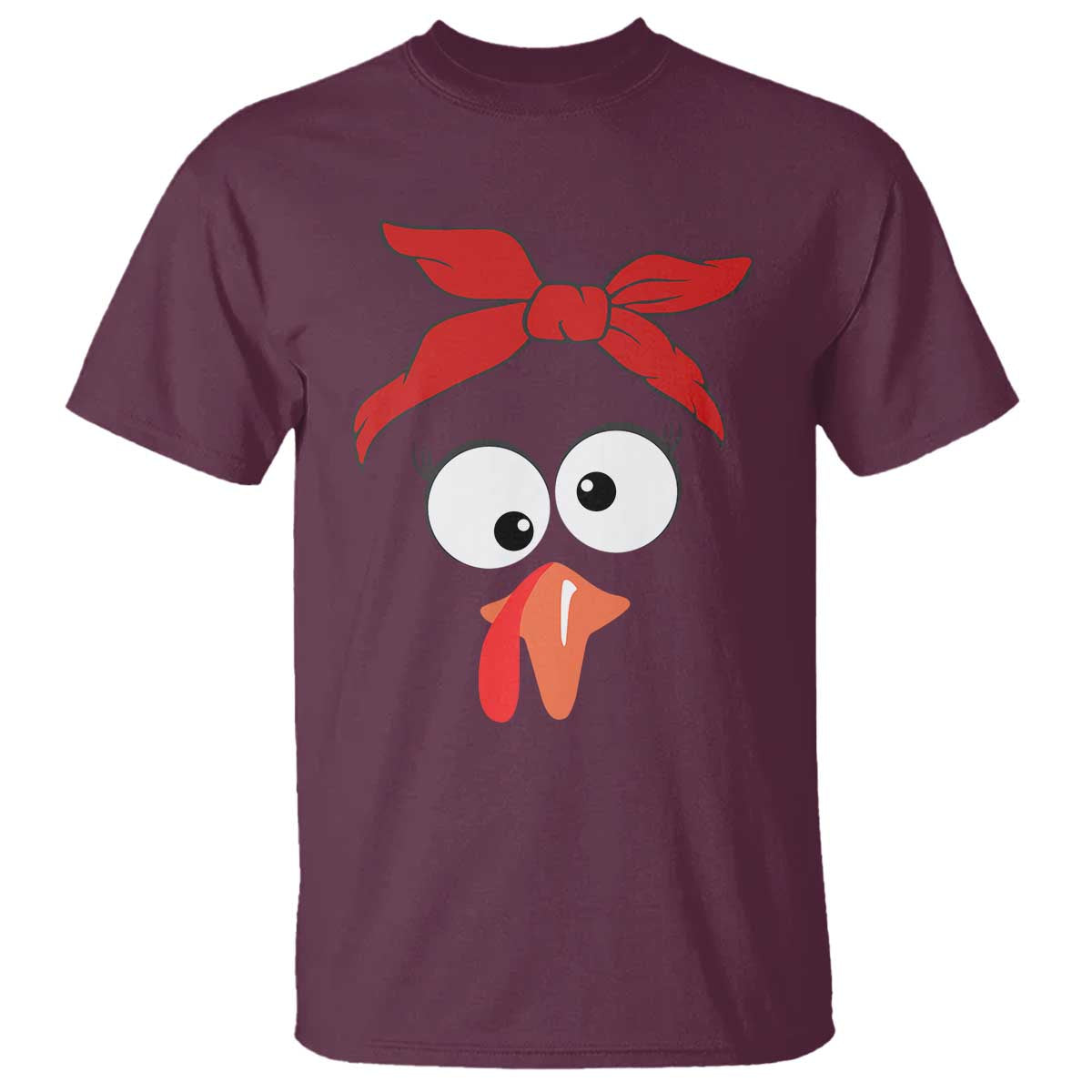 Funny Thanksgiving T Shirt Silly Turkey Autumn Season Hens Ribbon TS11 Maroon Print Your Wear