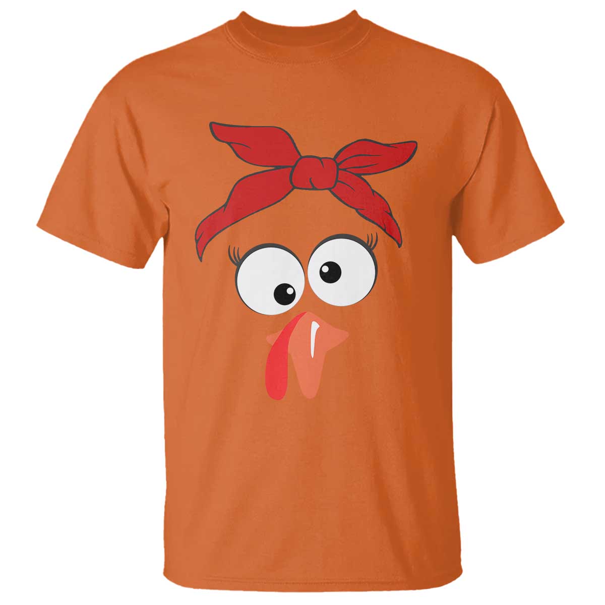 Funny Thanksgiving T Shirt Silly Turkey Autumn Season Hens Ribbon TS11 Orange Print Your Wear