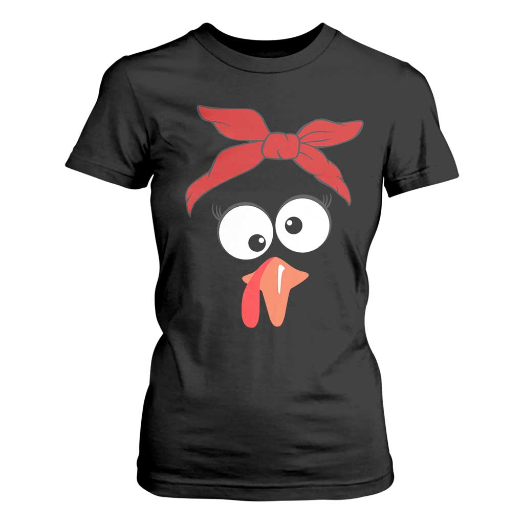 Funny Thanksgiving T Shirt For Women Silly Turkey Autumn Season Hens Ribbon TS11 Black Print Your Wear
