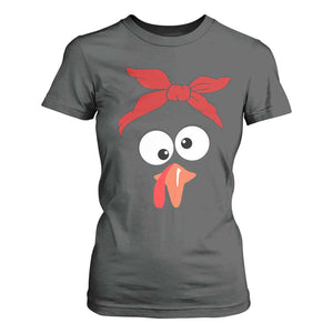 Funny Thanksgiving T Shirt For Women Silly Turkey Autumn Season Hens Ribbon TS11 Dark Heather Print Your Wear