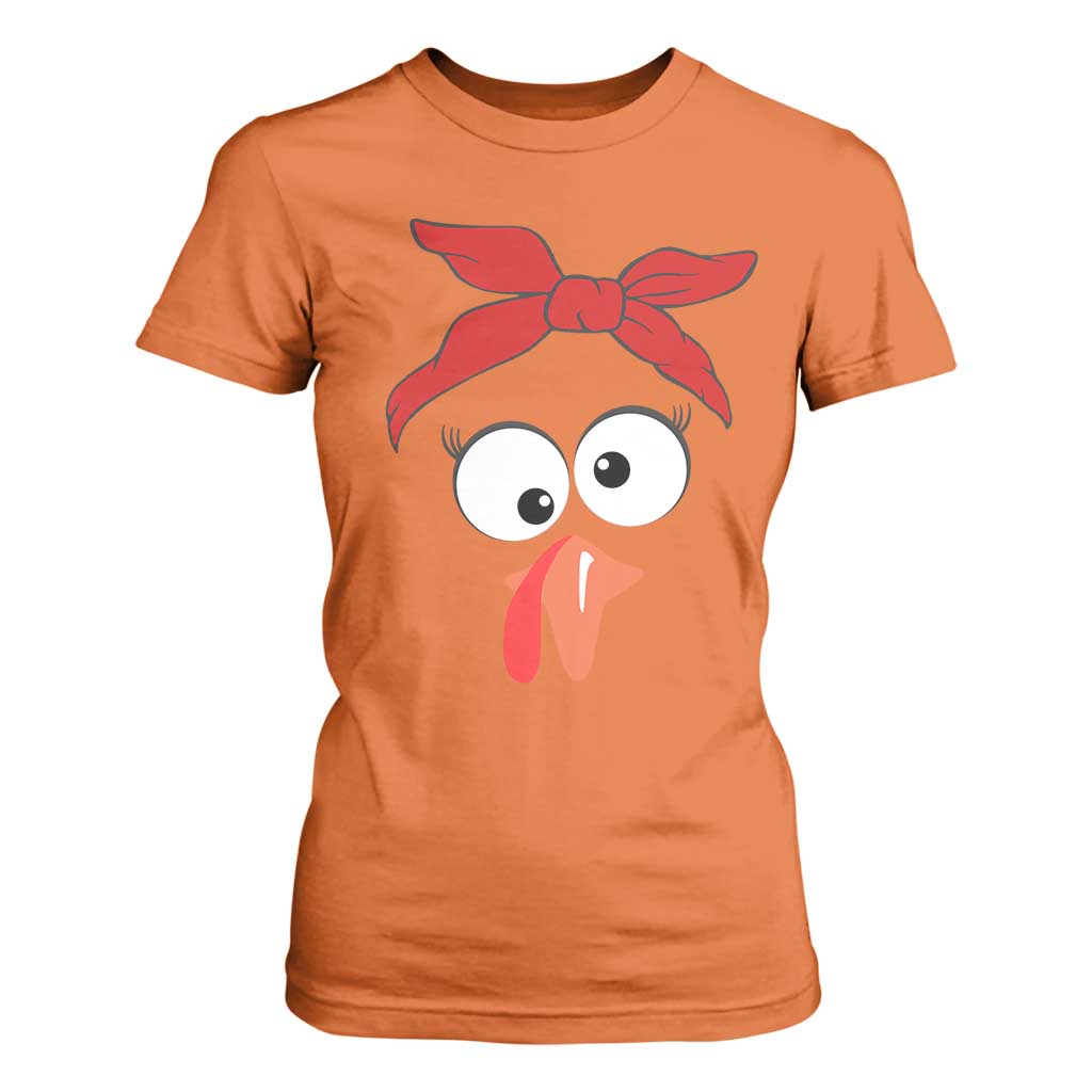 Funny Thanksgiving T Shirt For Women Silly Turkey Autumn Season Hens Ribbon TS11 Orange Print Your Wear