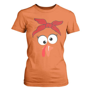 Funny Thanksgiving T Shirt For Women Silly Turkey Autumn Season Hens Ribbon TS11 Orange Print Your Wear
