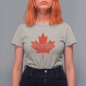 Thanksgiving Day T Shirt For Women Thankful Vintage Maple Leaf Canada TS11 Sand Print Your Wear