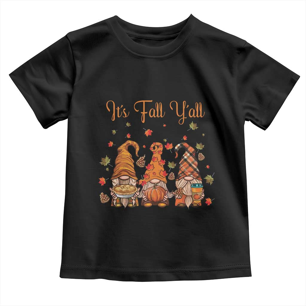 Autumn Season Baby Shirt It's Fall Y'all Gnomies Thanksgiving Maple Leaf TS11 Black Print Your Wear