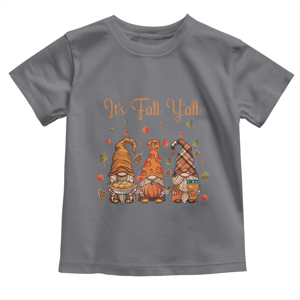 Autumn Season Baby Shirt It's Fall Y'all Gnomies Thanksgiving Maple Leaf TS11 Charcoal Print Your Wear