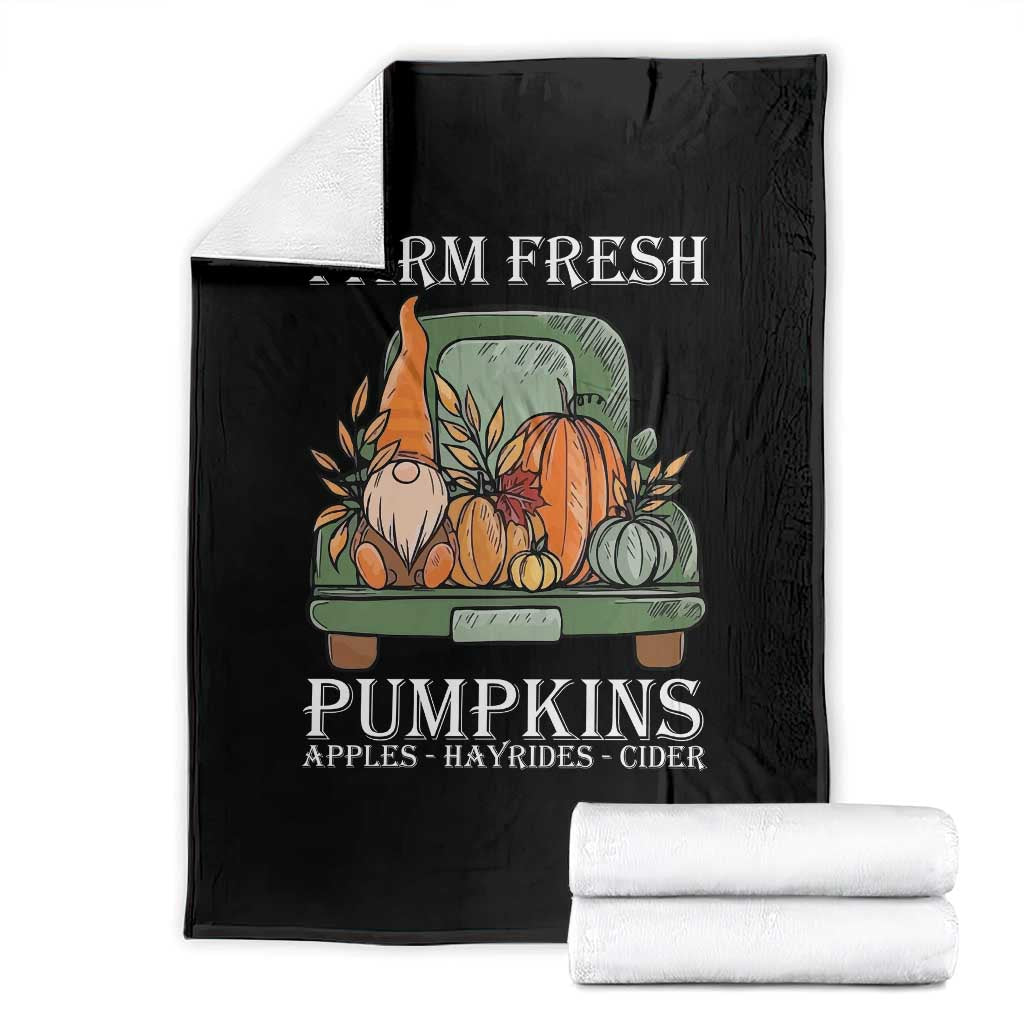 Thanksgiving Throw Blanket Farm Fresh Pumpkins Apples Hayrides Cider Autumn Season TS11 Black Print Your Wear